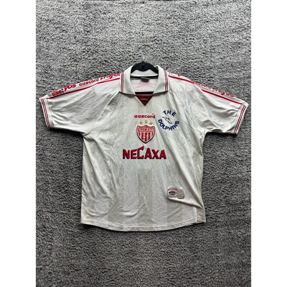 Rare Vintage Eescord Club Necaxa #8 Soccer Jersey Shirt White‎ Mens Size L
